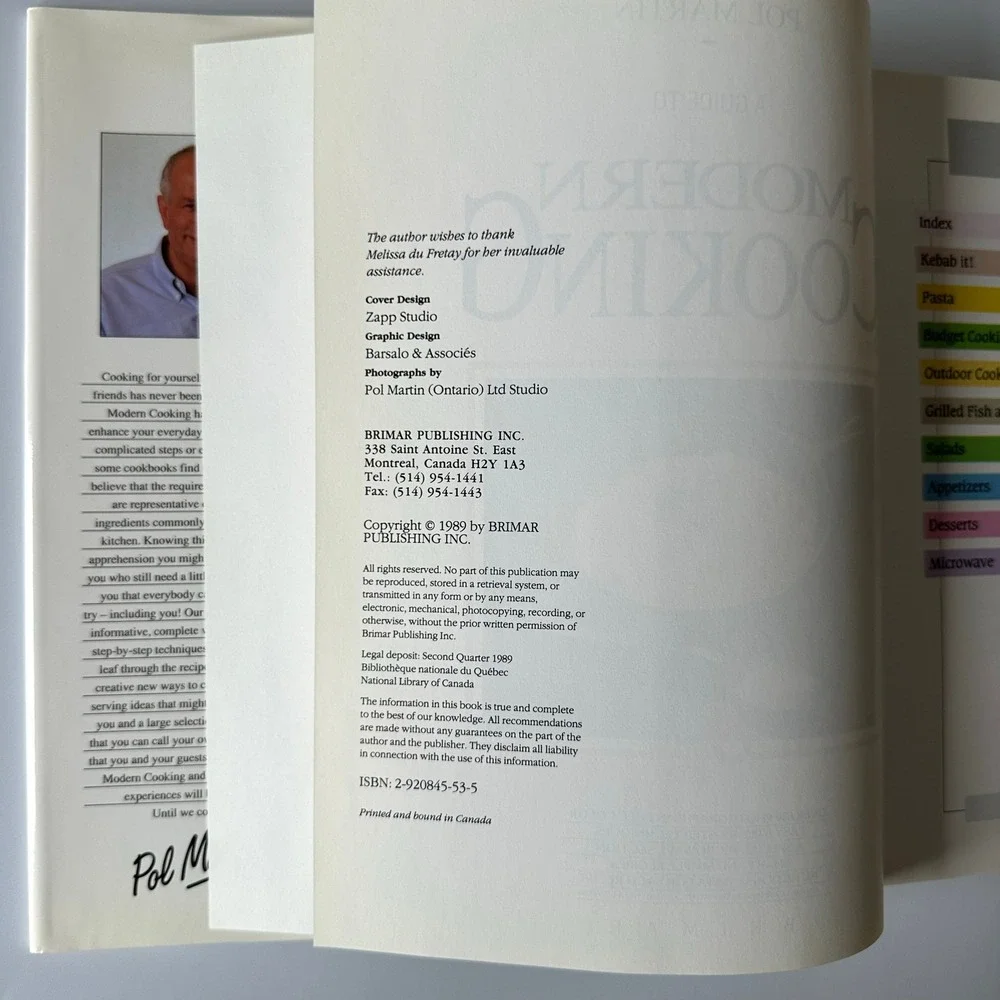 A Guide to Modern Cooking Pol Martin 1989 Hardcover Brimar‎ Canada DJ Very Good